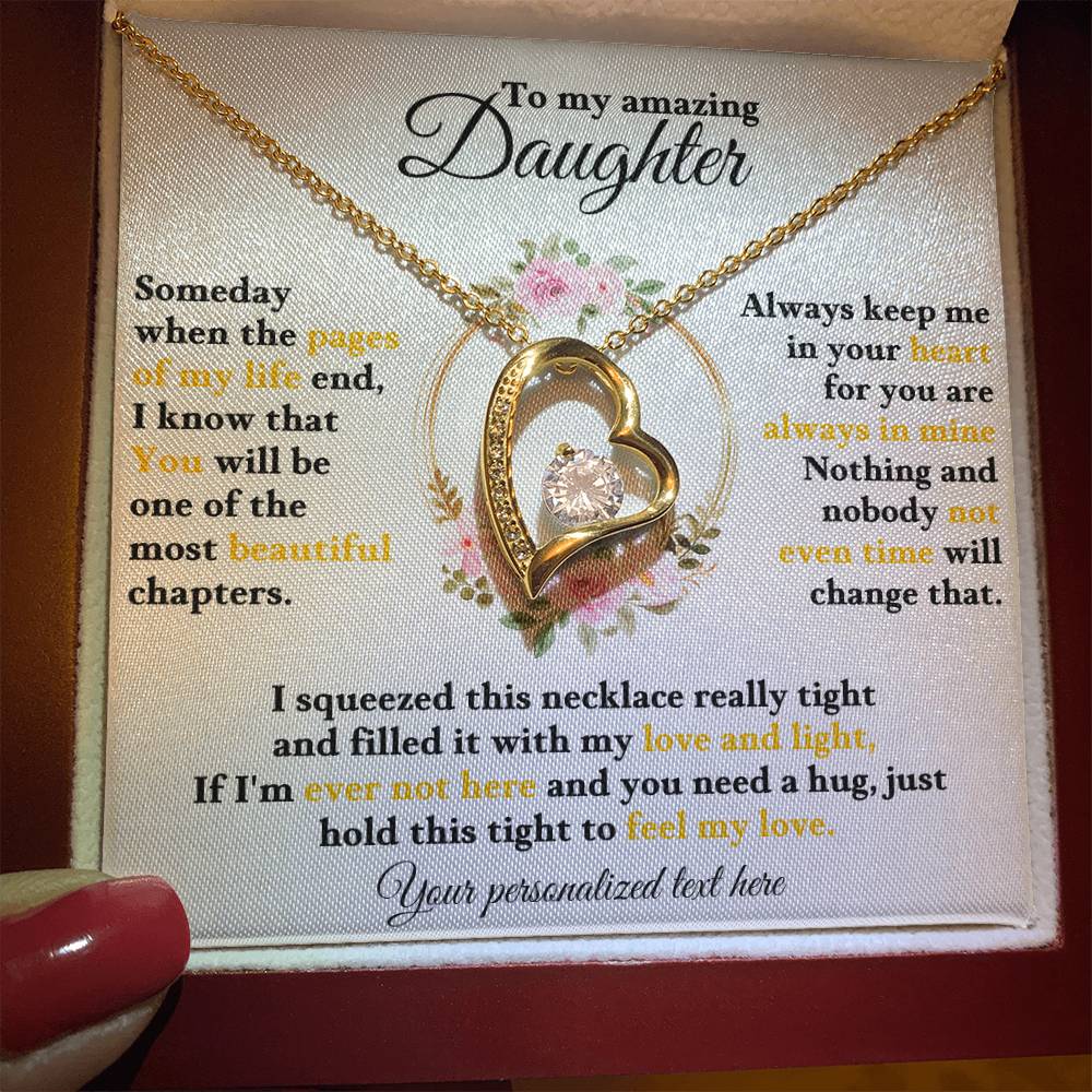 To My Daughter - Personalized Love and Light Heart Necklace Gift-[Heartfelt Family Gift]