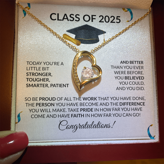 Class of 2025 Graduation Gift for Daughter Heart Necklace-[Heartfelt Family Gift]
