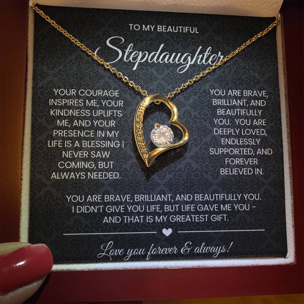 To My Stepddaughter Forever Love Necklace Gift
