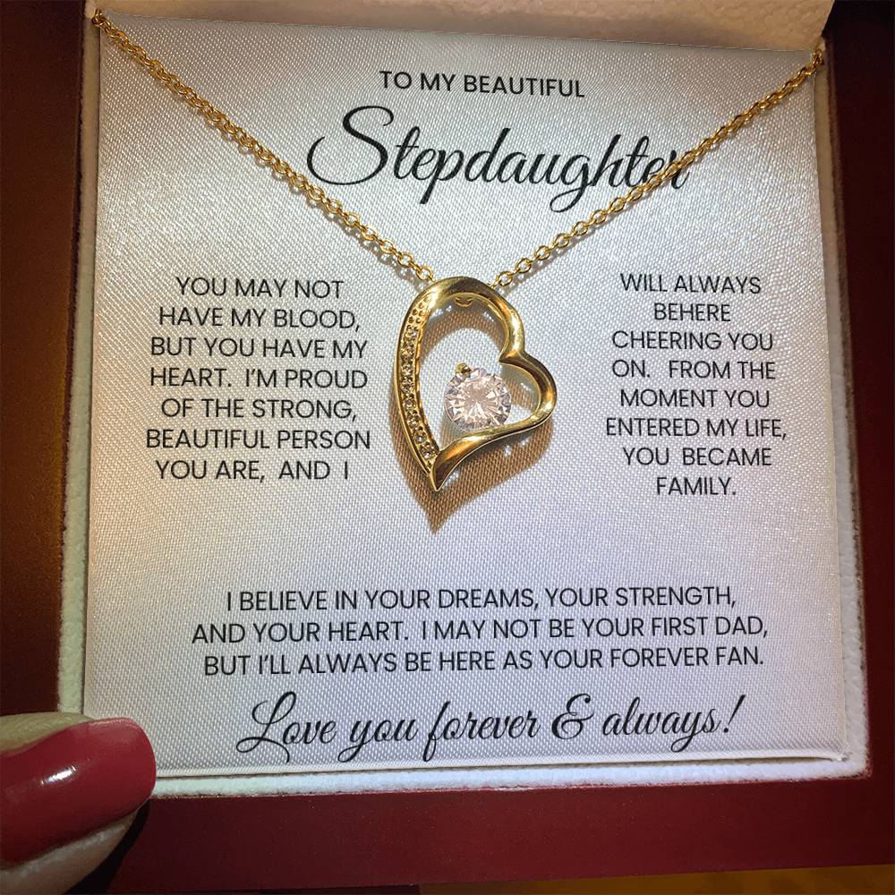 To My Stepddaughter Forever Love Necklace Gift