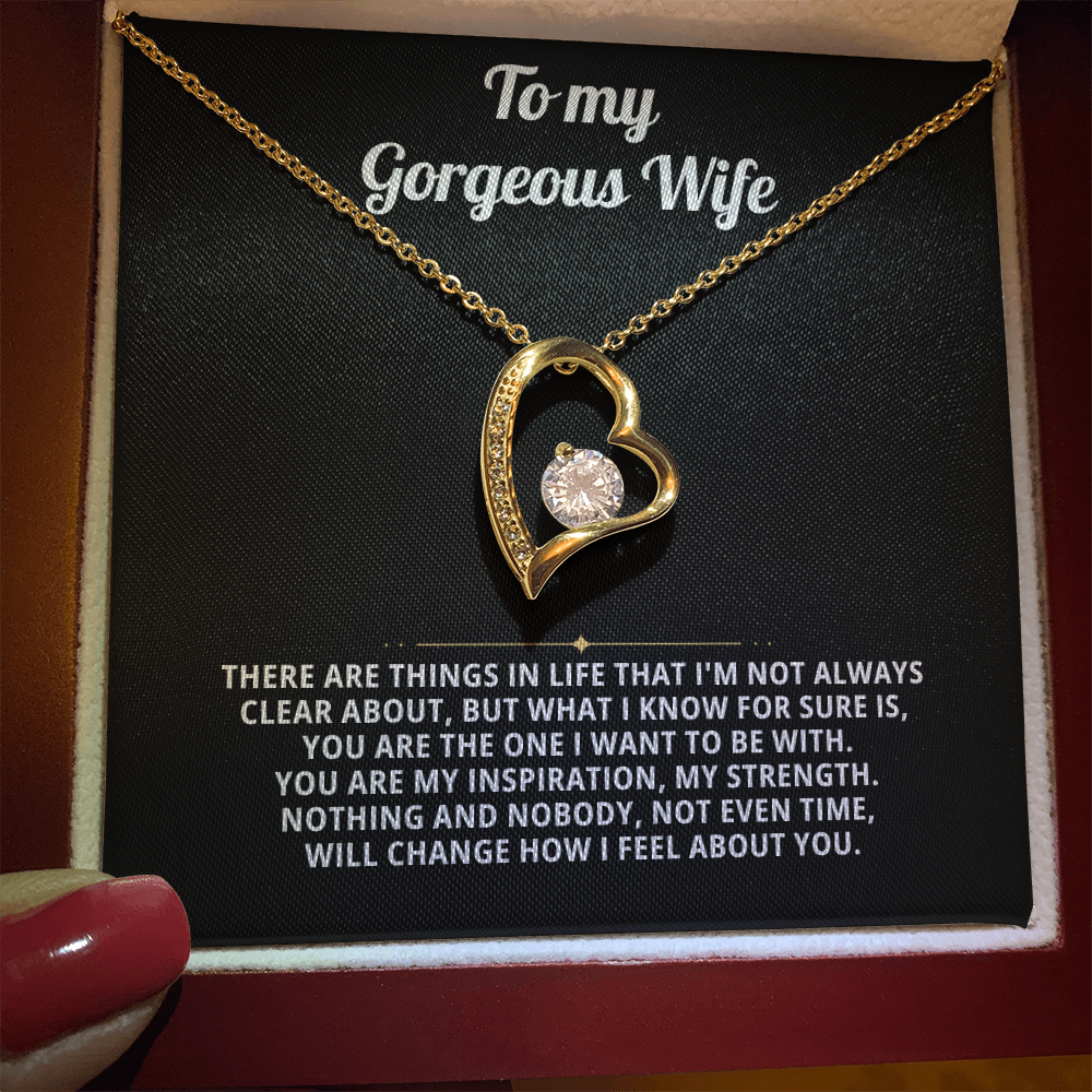 To My Wife Heart Necklace Gift