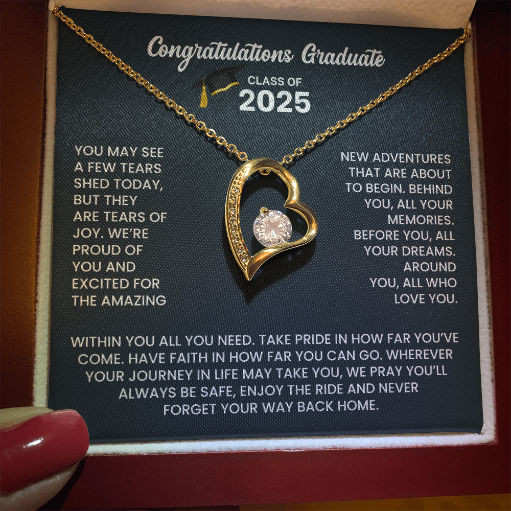 Class of 2025 Heart Graduation Necklace Gift
