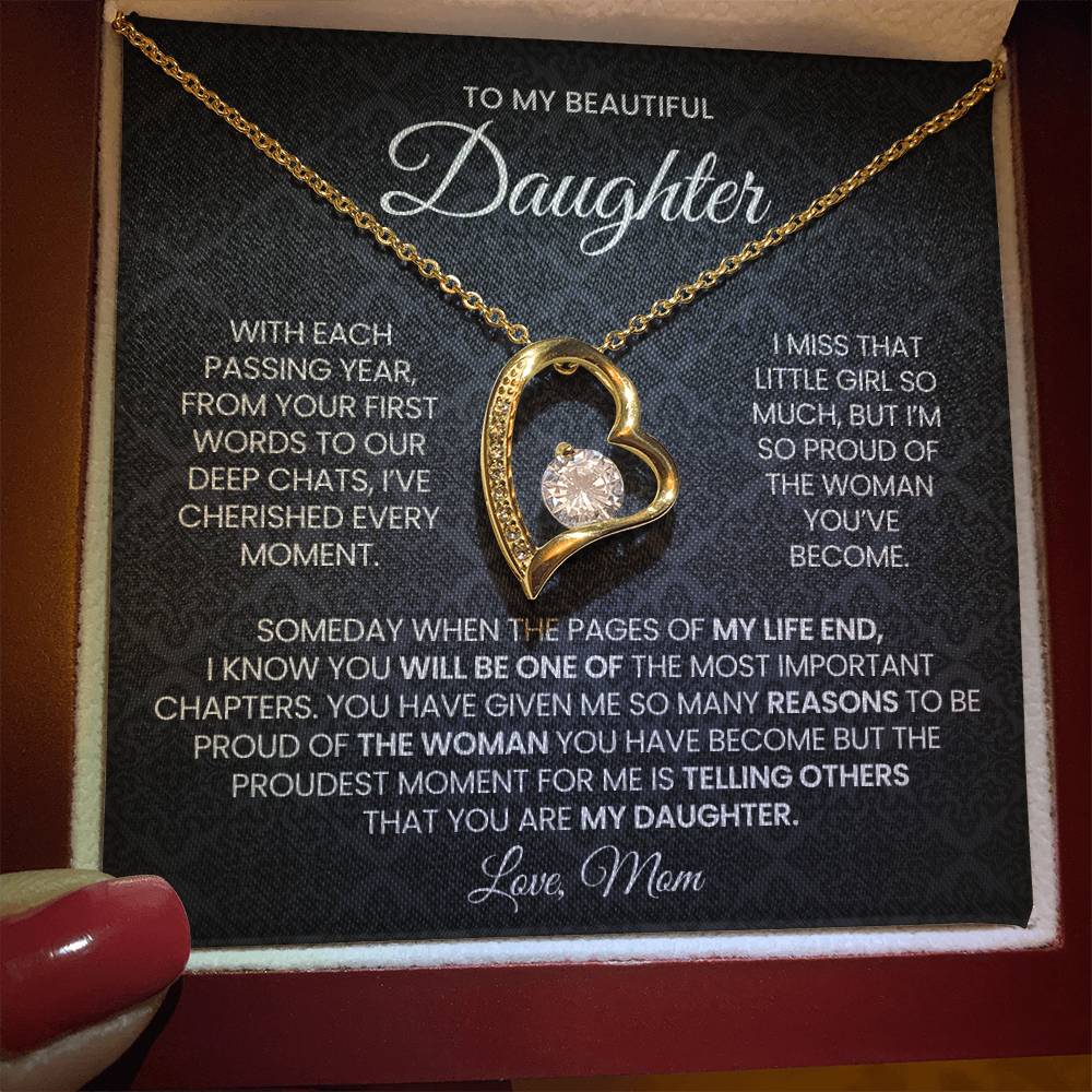 To My Daughter Forever Love Necklace Gift