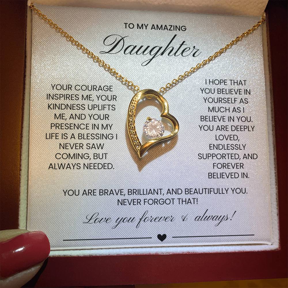To My Daughter Forever Love Necklace Gift