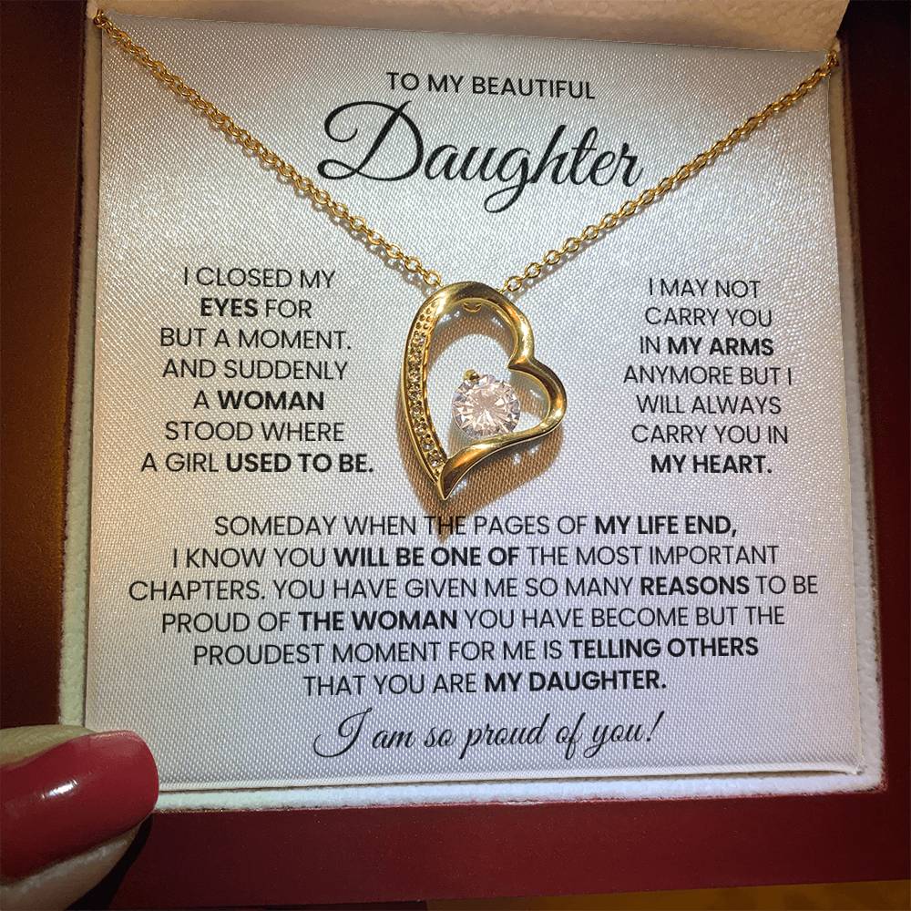 To My Daughter Forever Love Necklace Gift