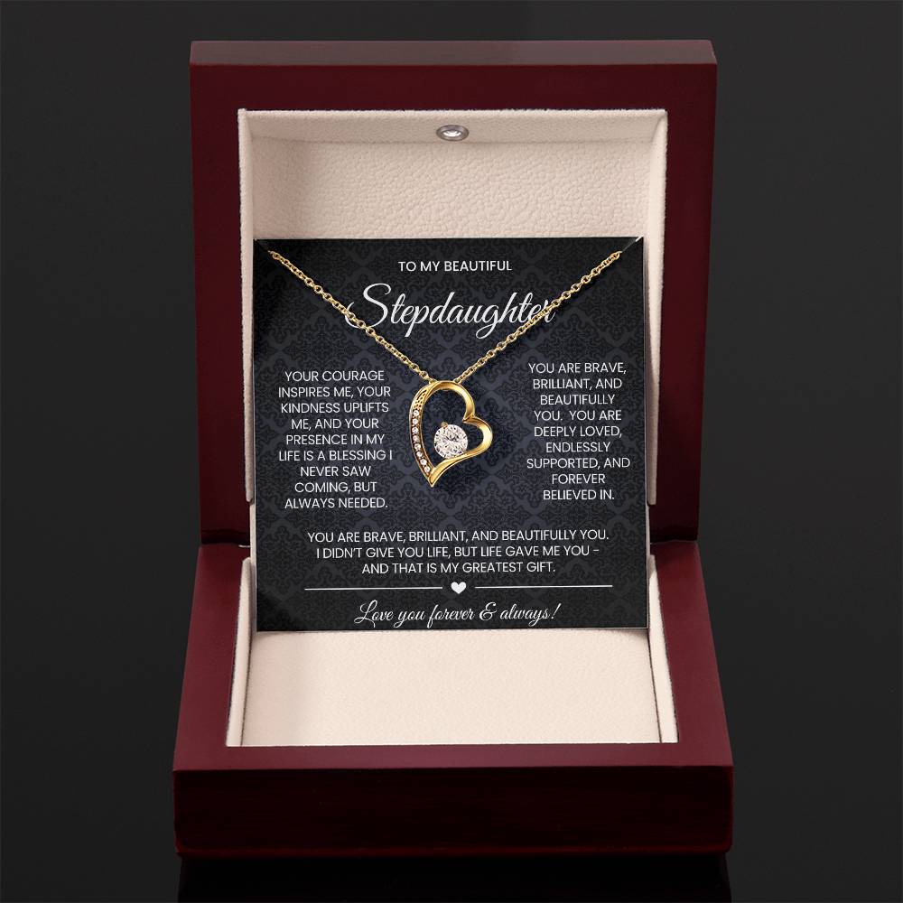 To My Stepddaughter Forever Love Necklace Gift