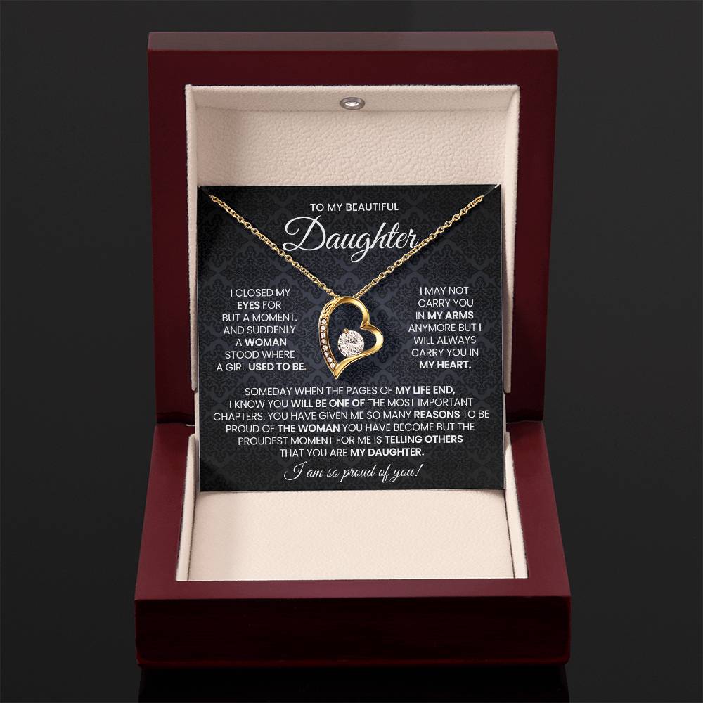 To My Daughter Forever Love Necklace Gift