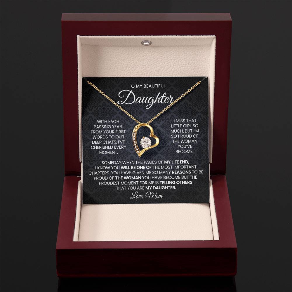 To My Daughter Forever Love Necklace Gift