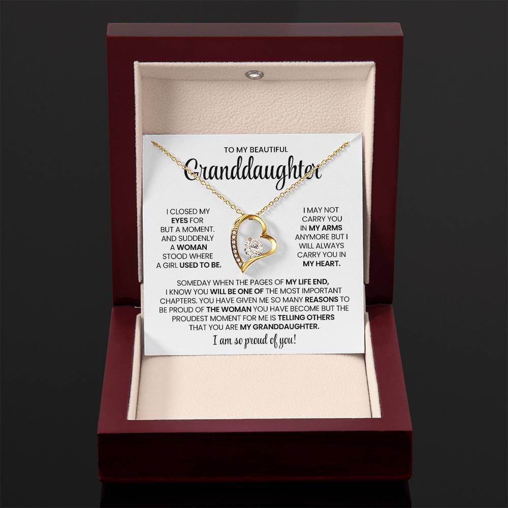 To My Granddaughter Forever Love Necklace Gift