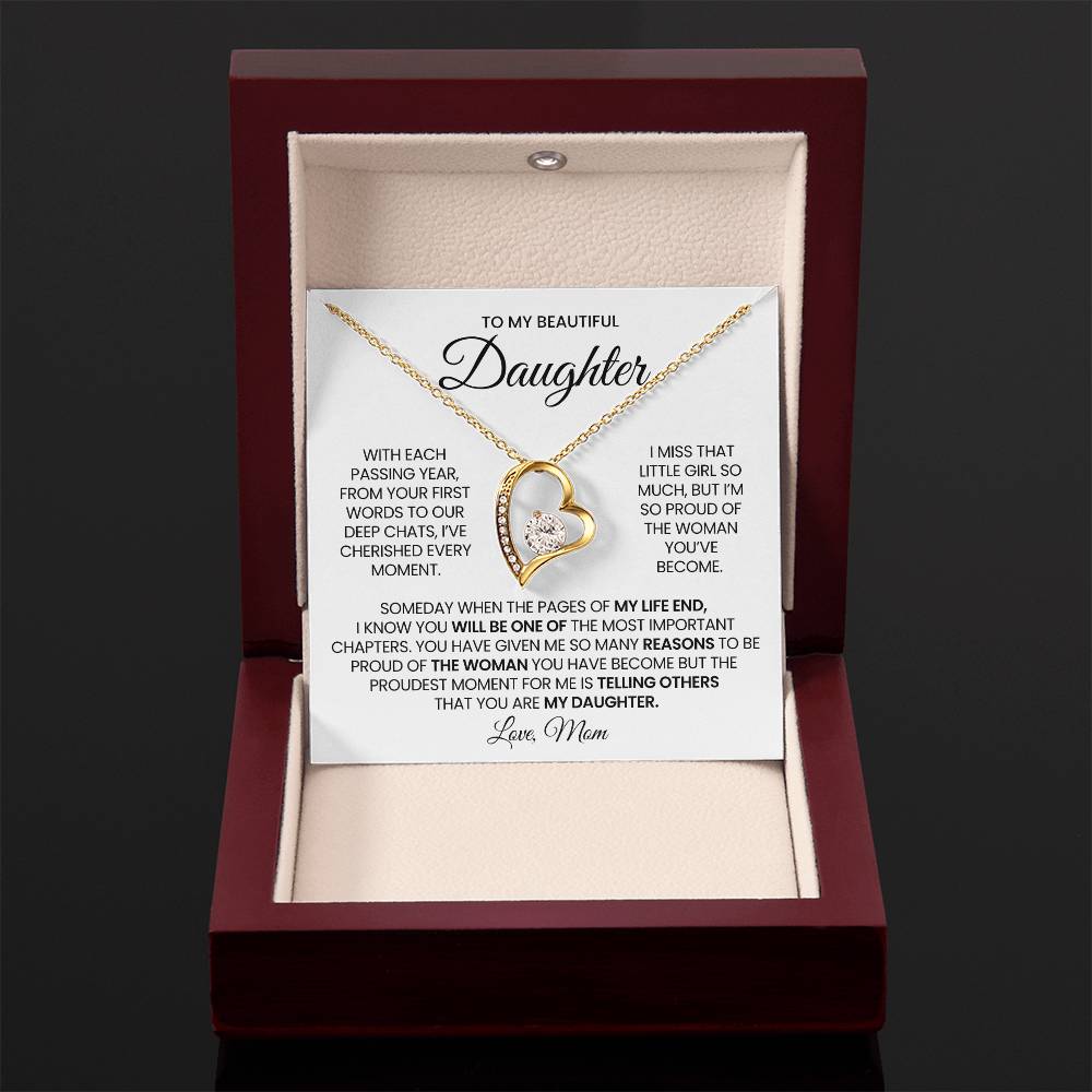 To My Daughter Forever Love Necklace Gift