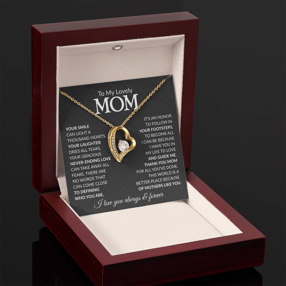 To My Mom Heart Necklace Gift