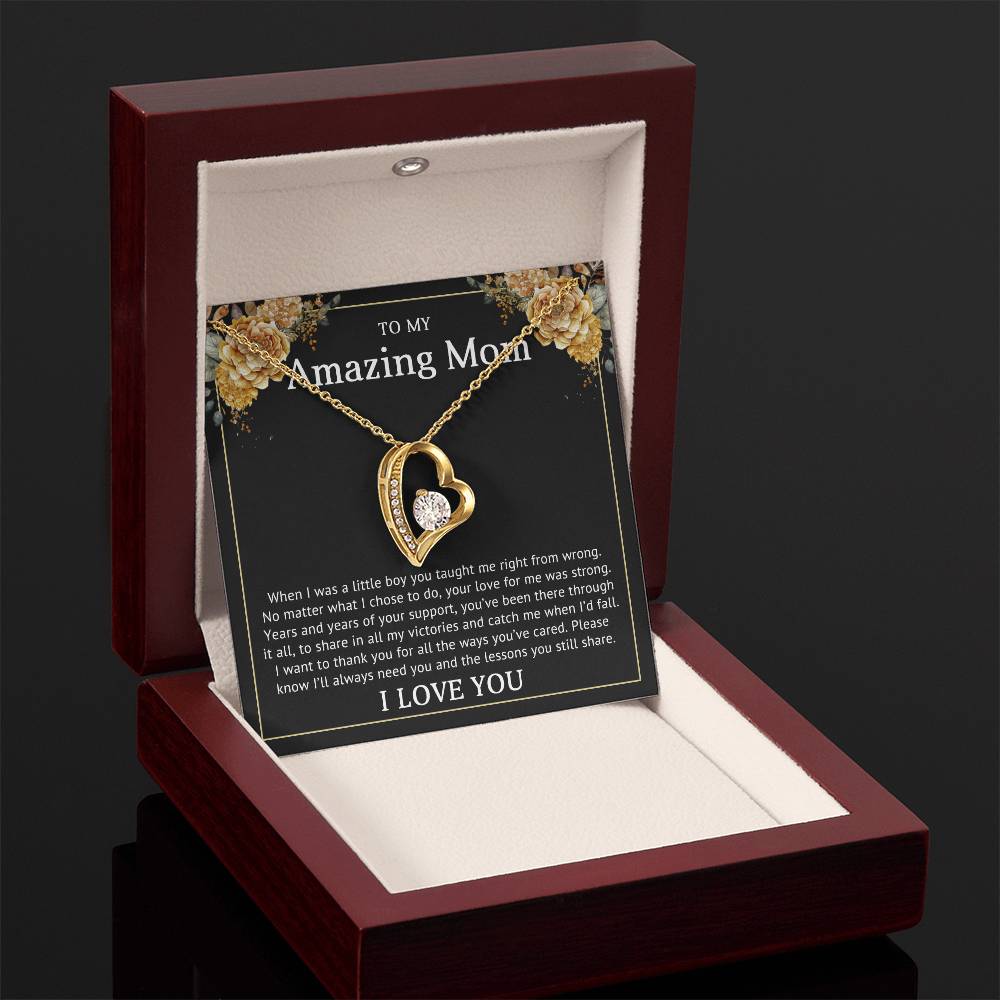 To My Mom Heart Necklace Gift