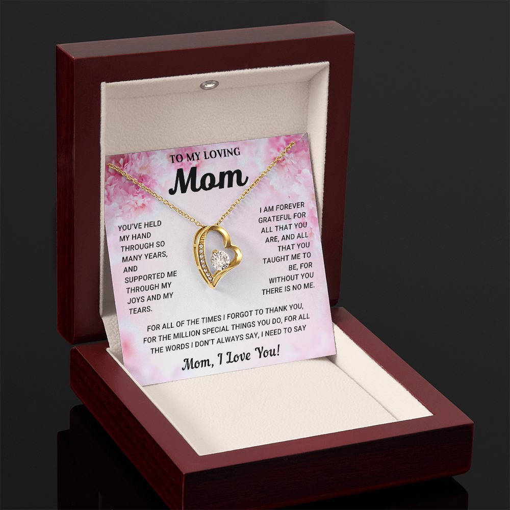 To My Mom Heart Necklace Gift