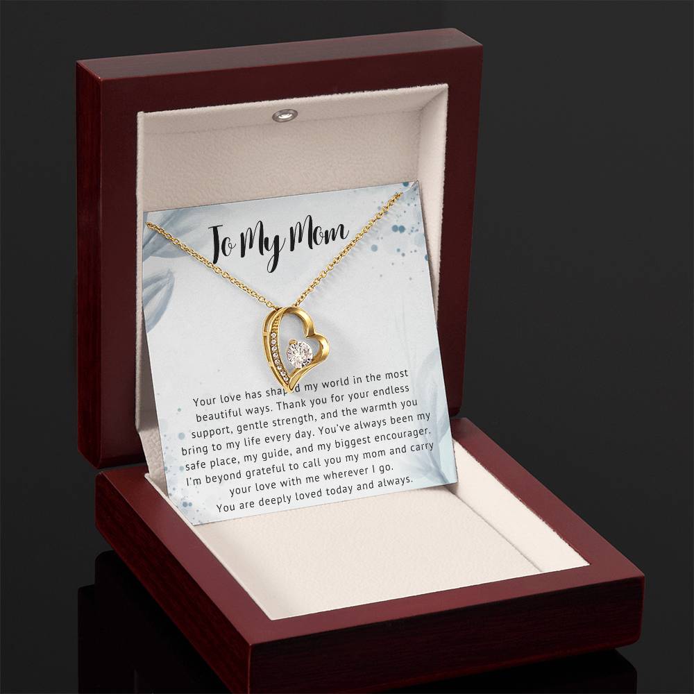 To My Mom Heart Necklace Gift