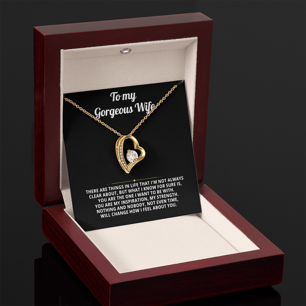 To My Wife Heart Necklace Gift