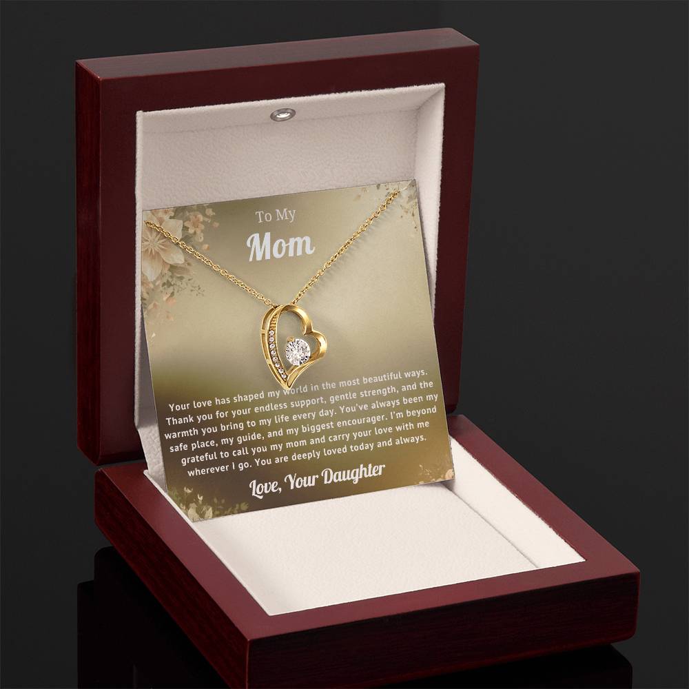 To My Mom Heart Necklace Gift
