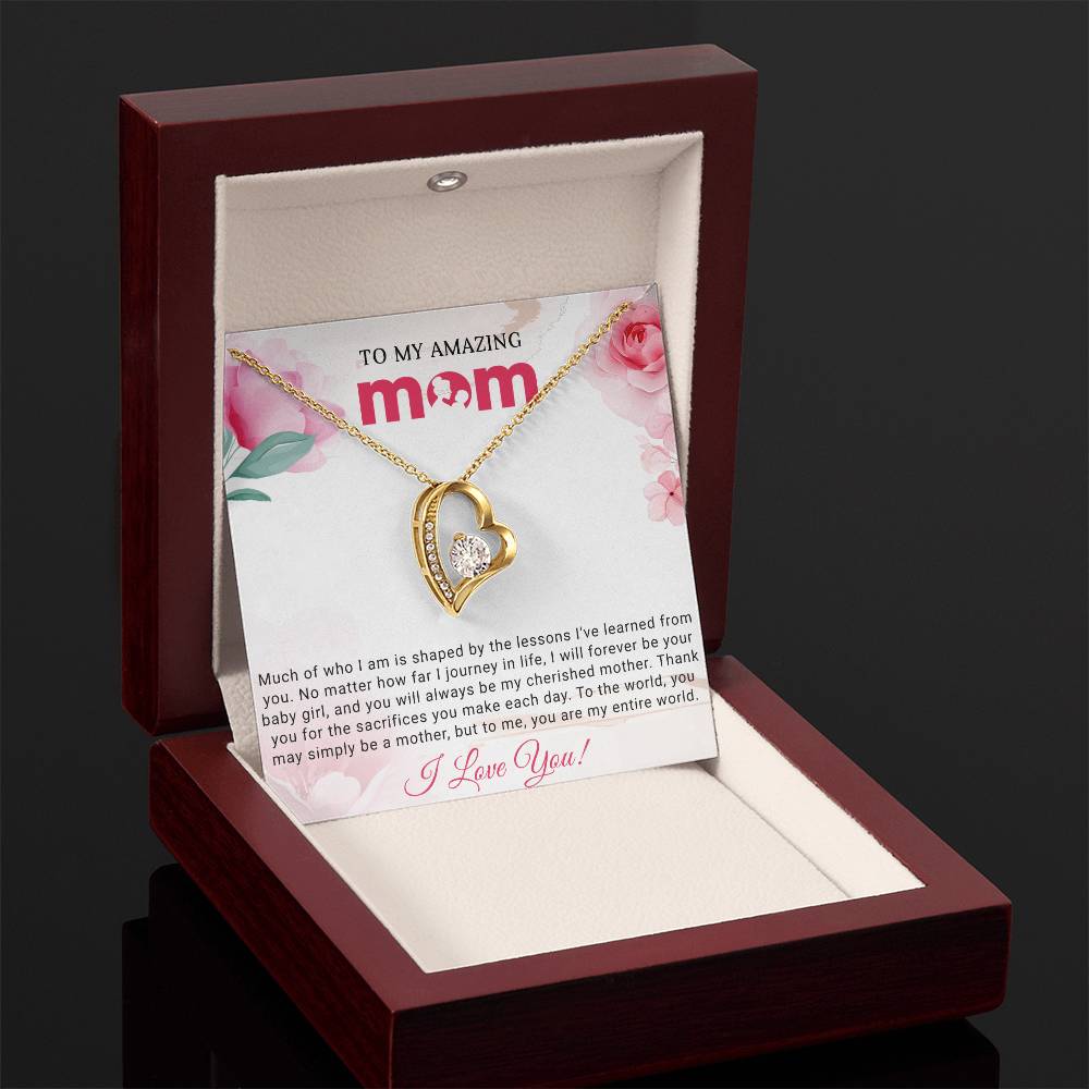 To My Mom Heart Necklace Gift