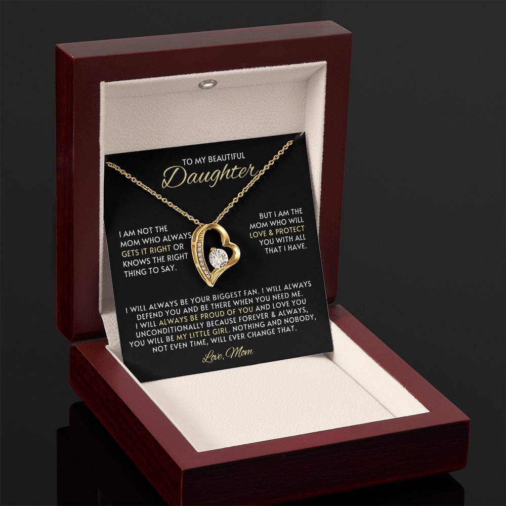 Daughter Heart Necklace Gift from Mom