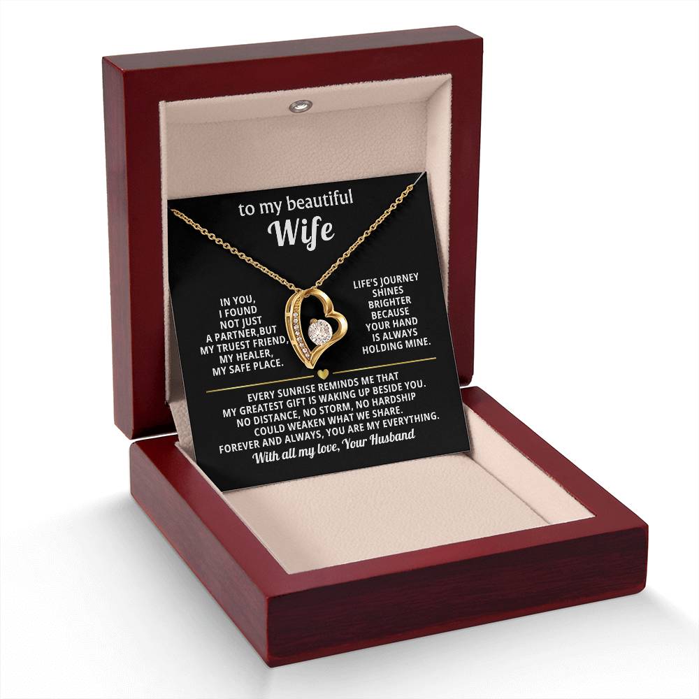 To My Beautiful Wife Heart Necklace