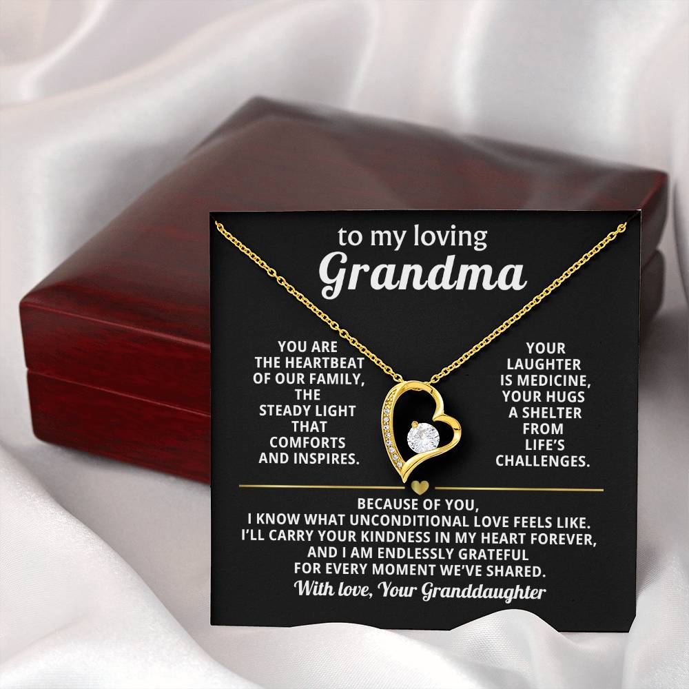 Grandmother Heart Necklace Gift from Granddaughter