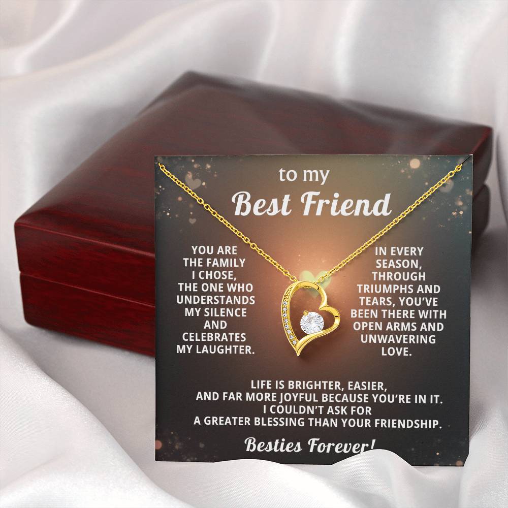 Best Friend Heart Necklace Gift from Bestie