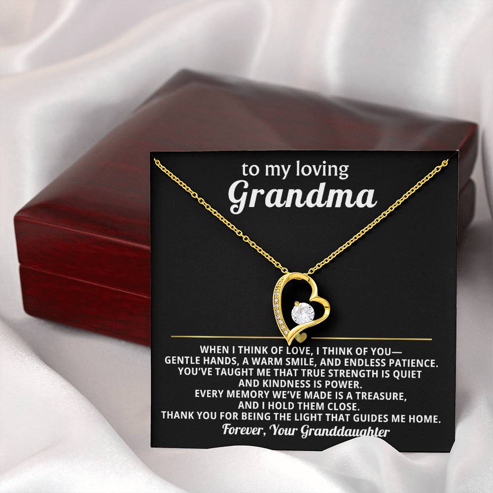 Grandmother Heart Necklace Gift from Granddaughter
