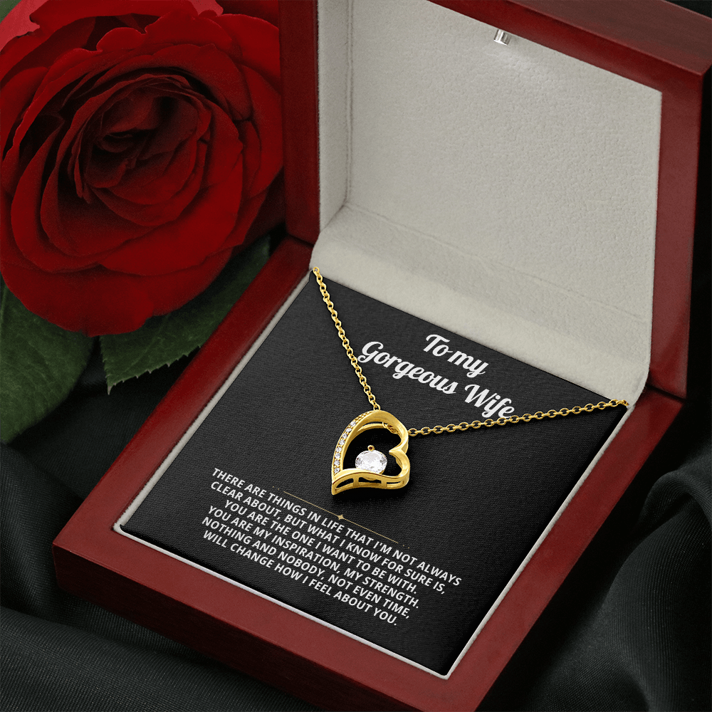 To My Wife Heart Necklace Gift