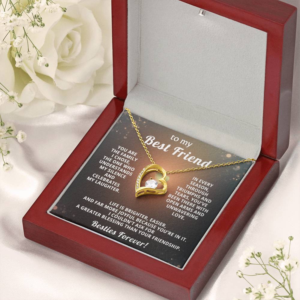 Best Friend Heart Necklace Gift from Bestie