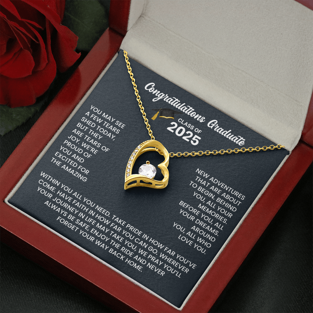 Class of 2025 Heart Graduation Necklace Gift