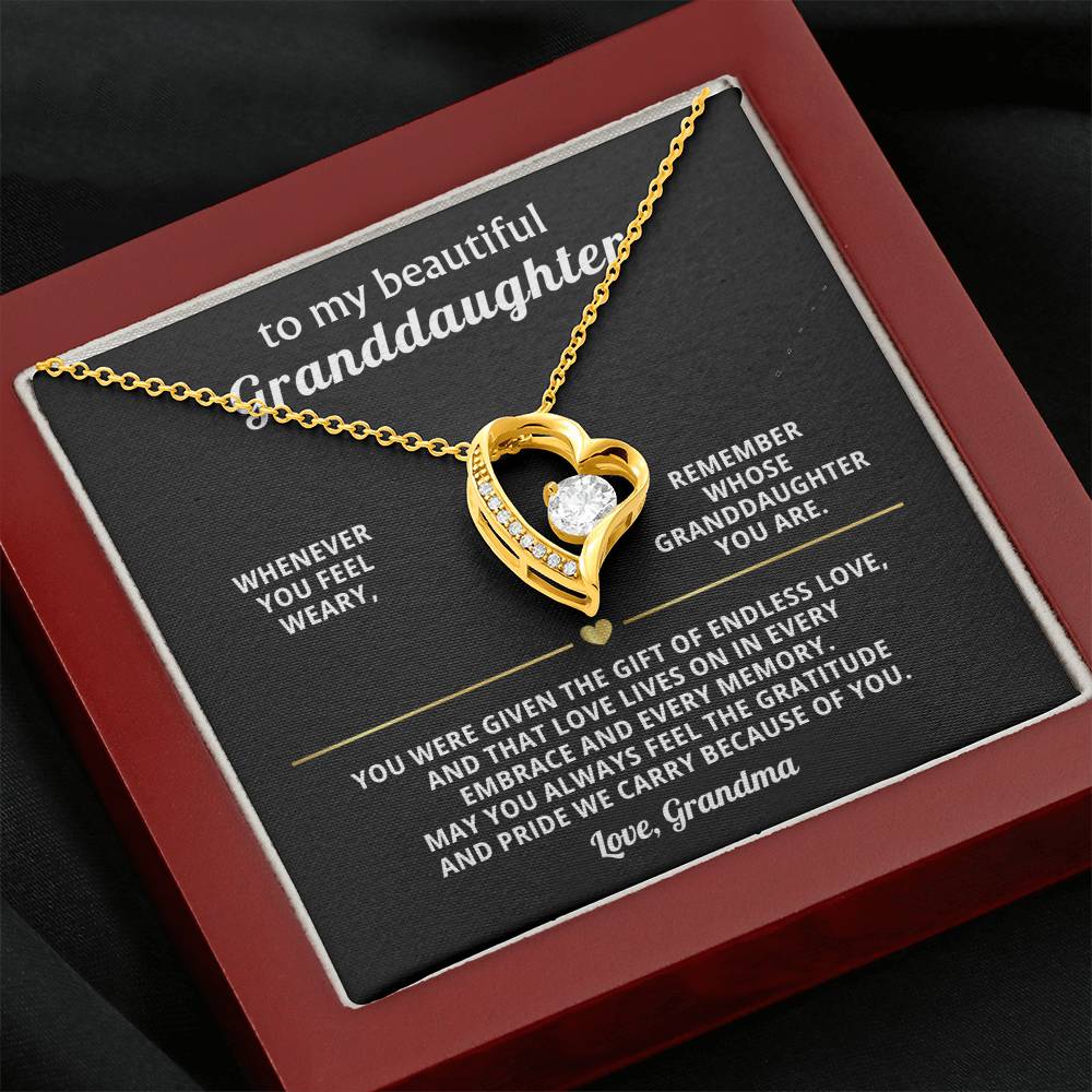Granddaughter Heart Necklace Gift From Grandma