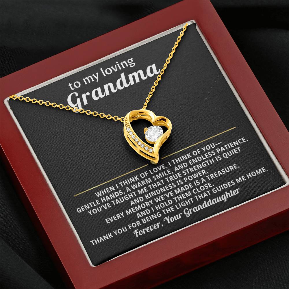 Grandmother Heart Necklace Gift from Granddaughter