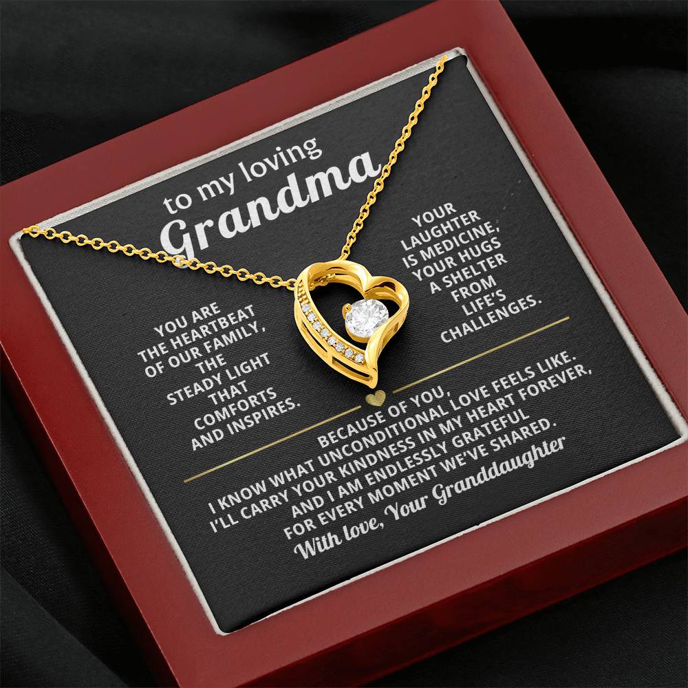 Grandmother Heart Necklace Gift from Granddaughter