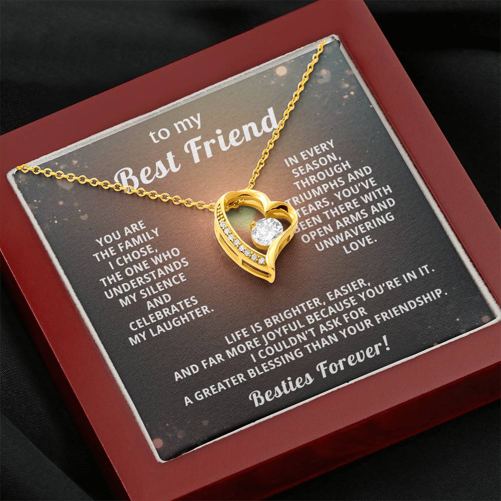 Best Friend Heart Necklace Gift from Bestie