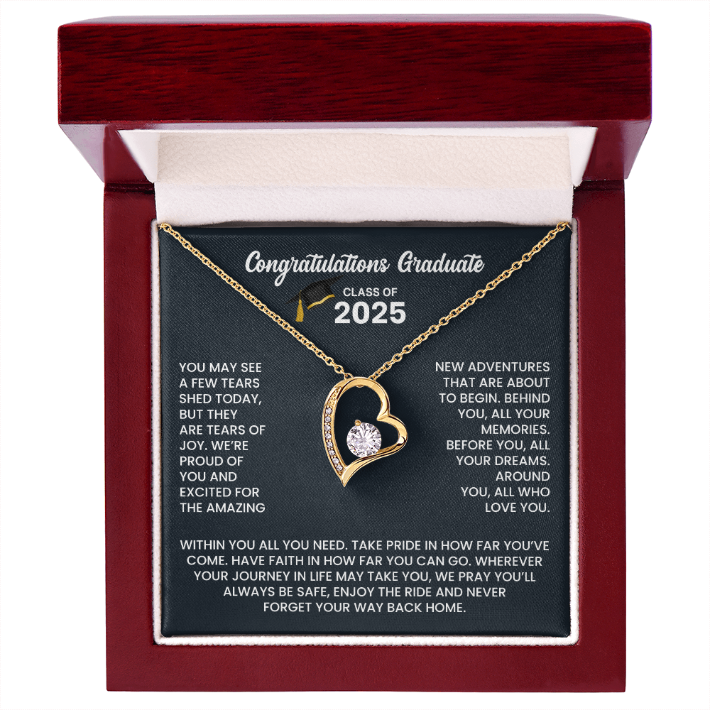 Class of 2025 Heart Graduation Necklace Gift
