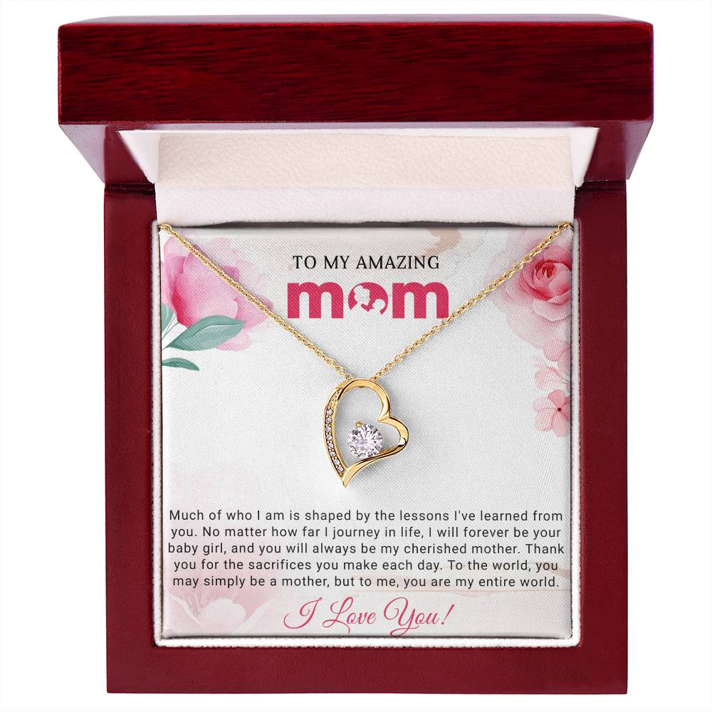 To My Mom Heart Necklace Gift