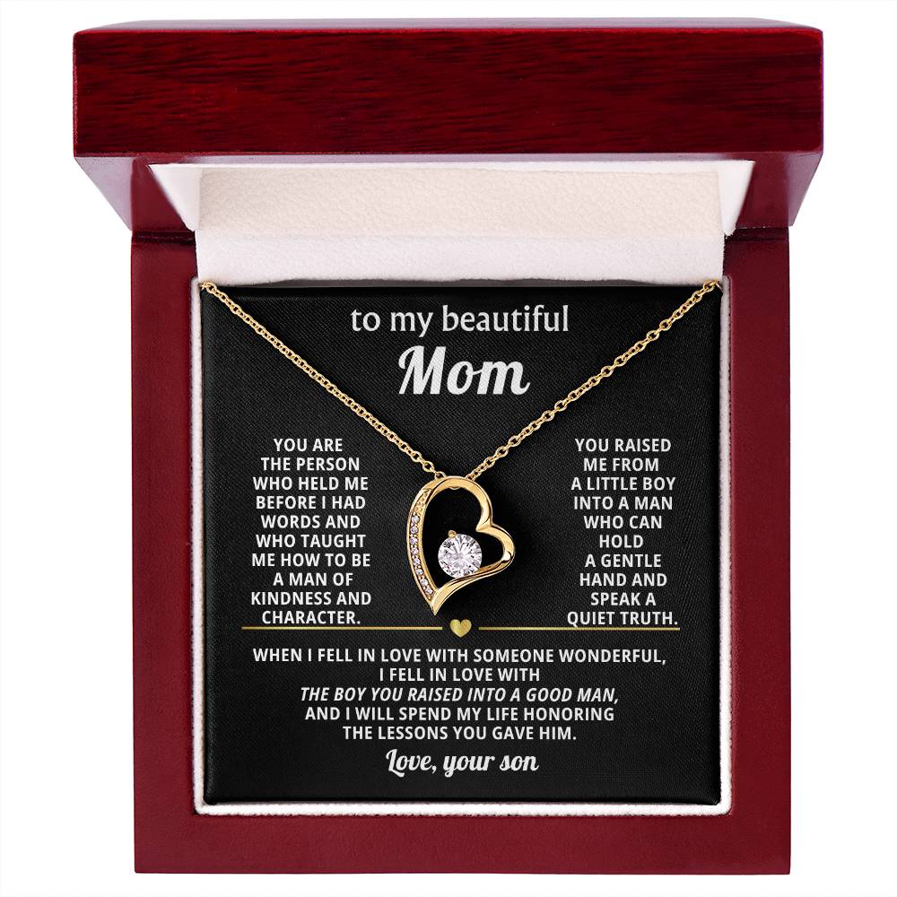 Mom Heart Necklace Gift from Son