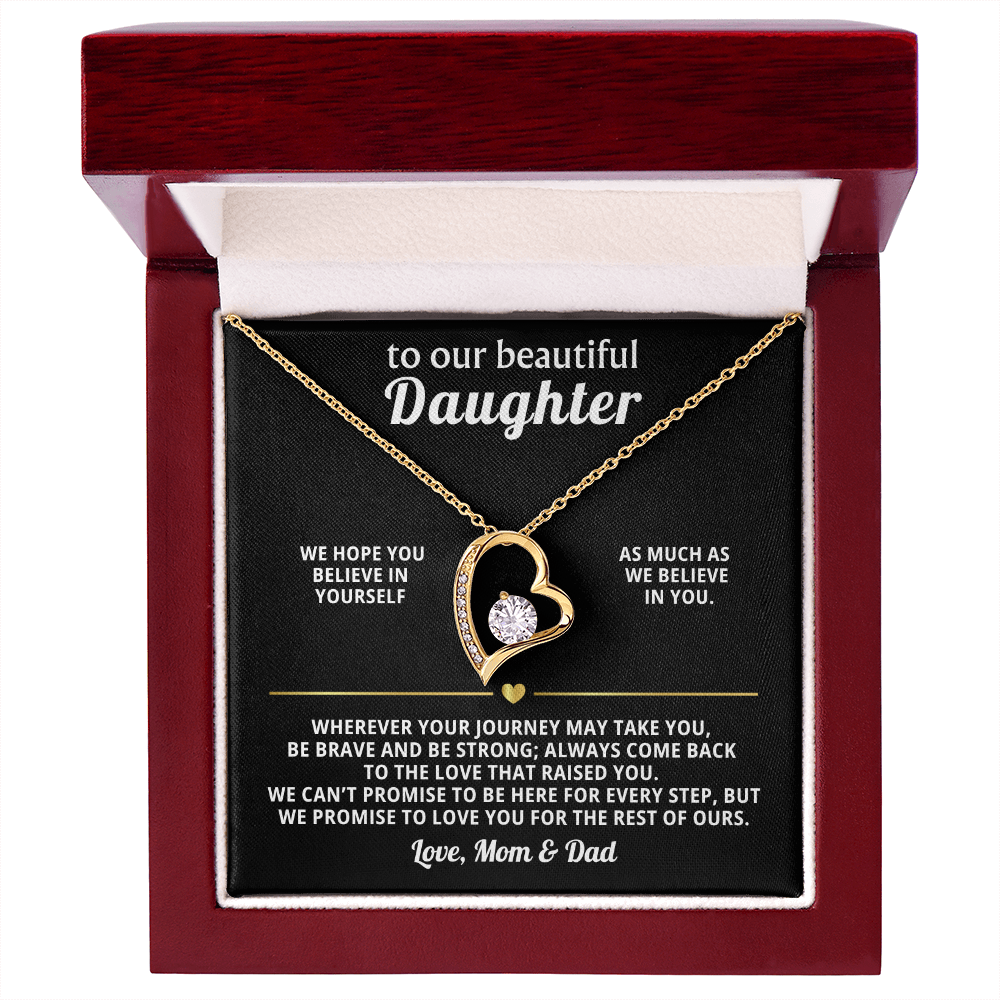 To Our Beautiful Daughter Heart Necklace Gift from Mom Dad
