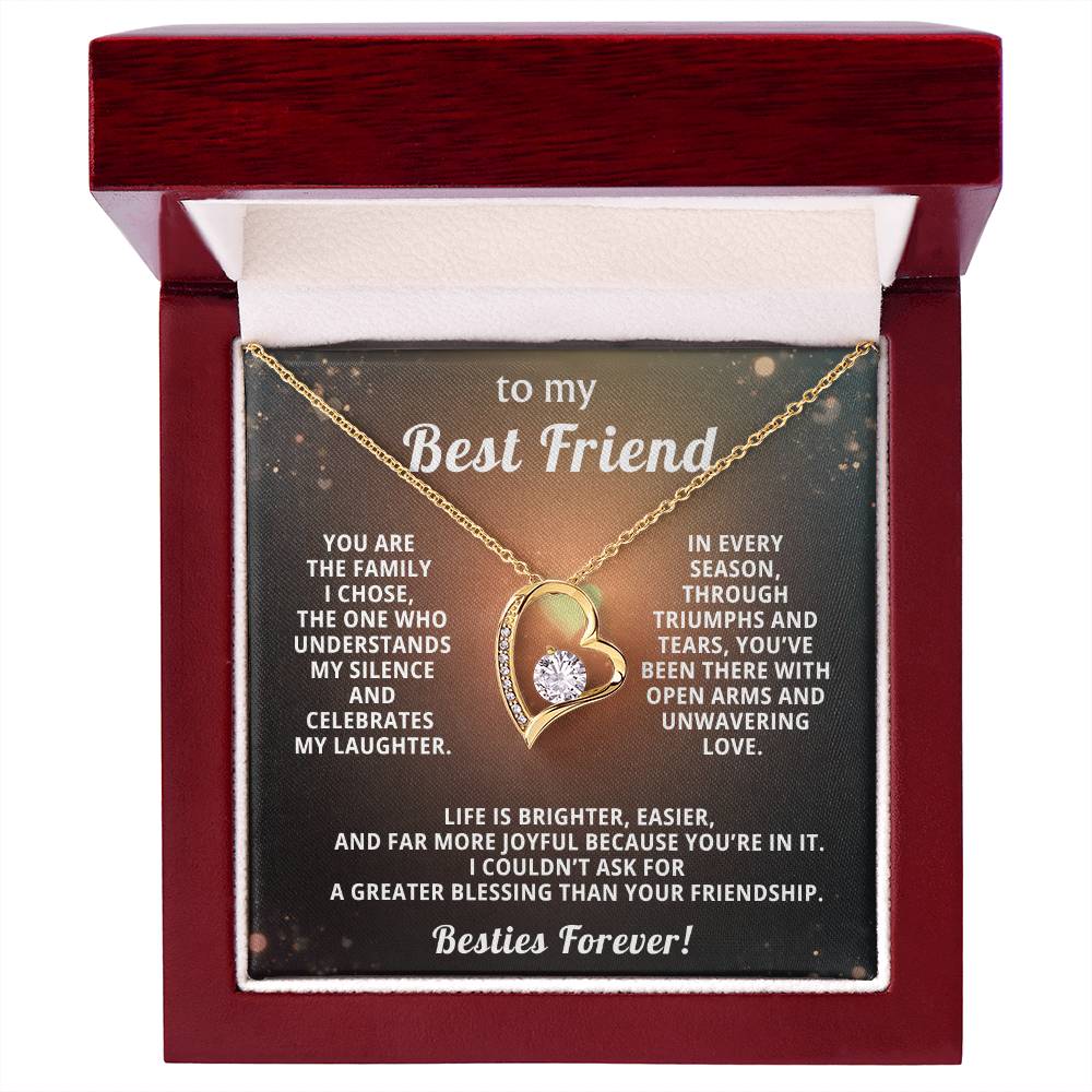 Best Friend Heart Necklace Gift from Bestie