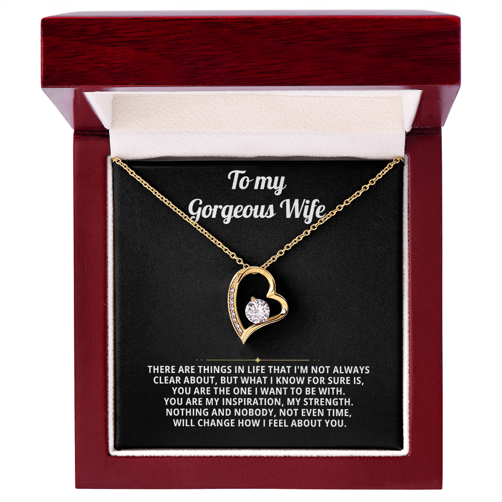 To My Wife Heart Necklace Gift