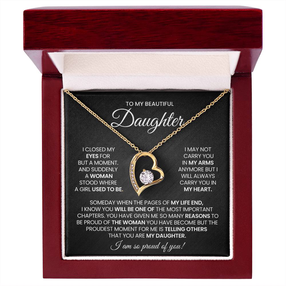 To My Daughter Forever Love Necklace Gift