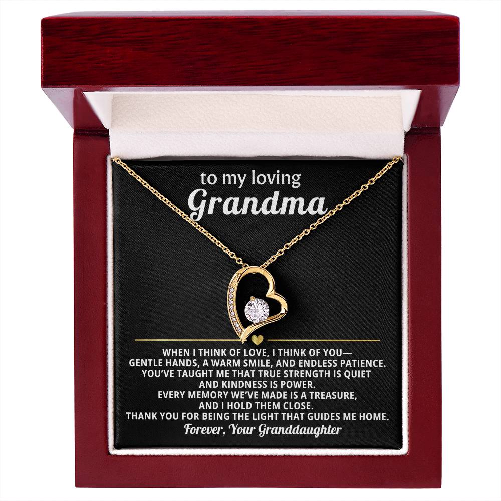 Grandmother Heart Necklace Gift from Granddaughter
