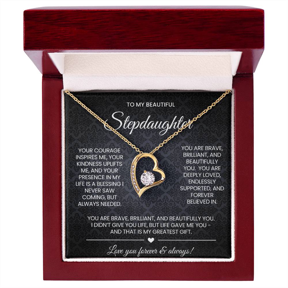To My Stepddaughter Forever Love Necklace Gift