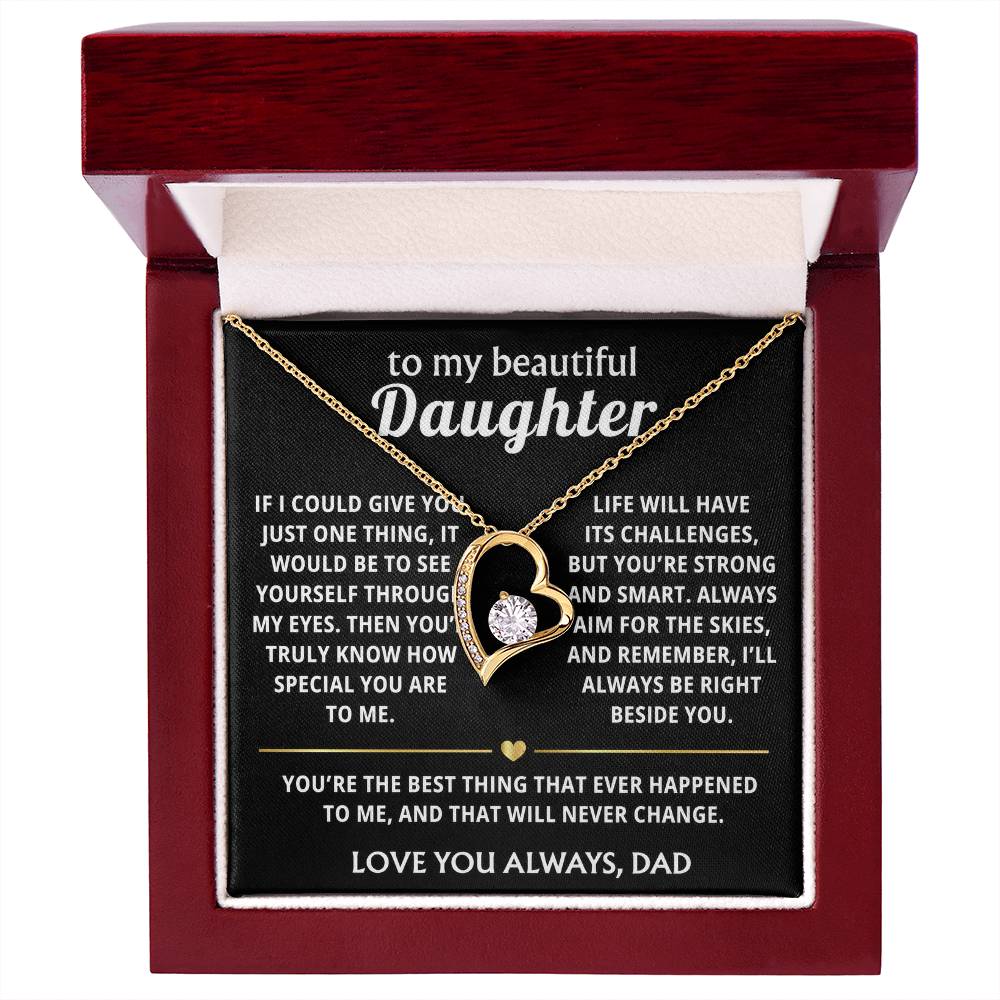 To My Beautiful Daughter Heart Necklace - Your truly special