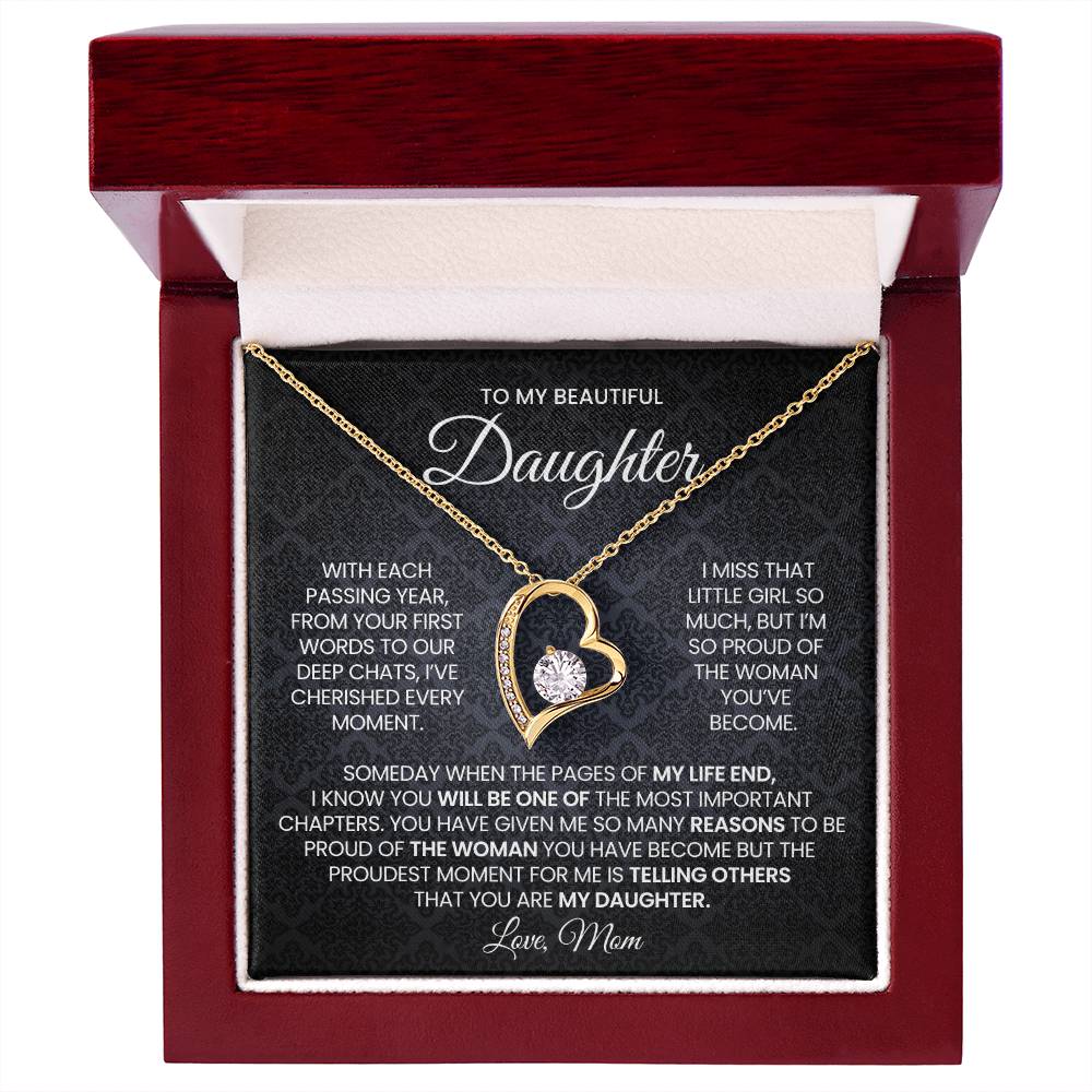 To My Daughter Forever Love Necklace Gift