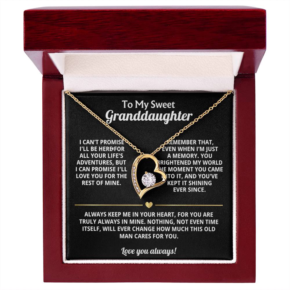 To My Granddaughter Heart Necklace Gift