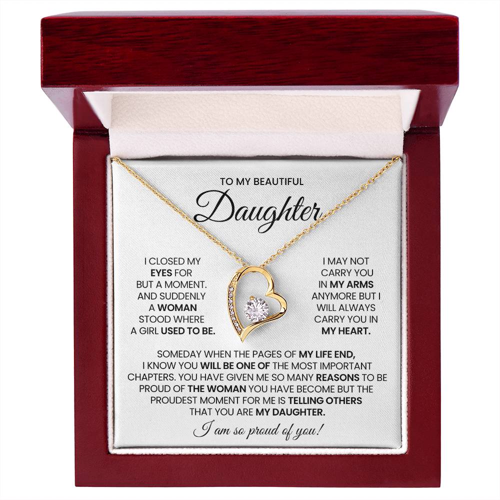 To My Daughter Forever Love Necklace Gift
