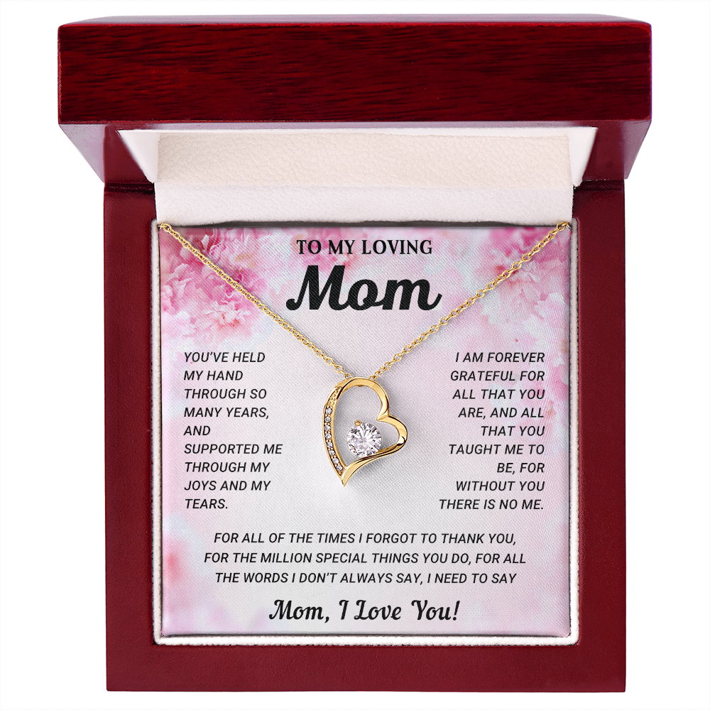 To My Mom Heart Necklace Gift