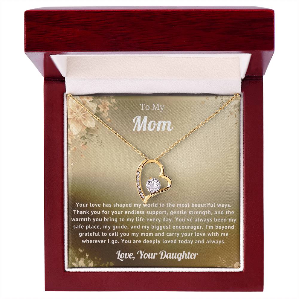 To My Mom Heart Necklace Gift