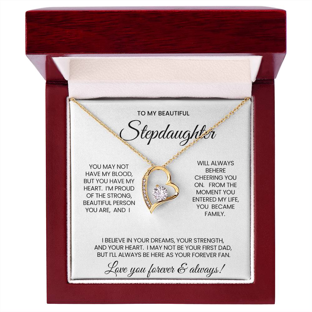 To My Stepddaughter Forever Love Necklace Gift