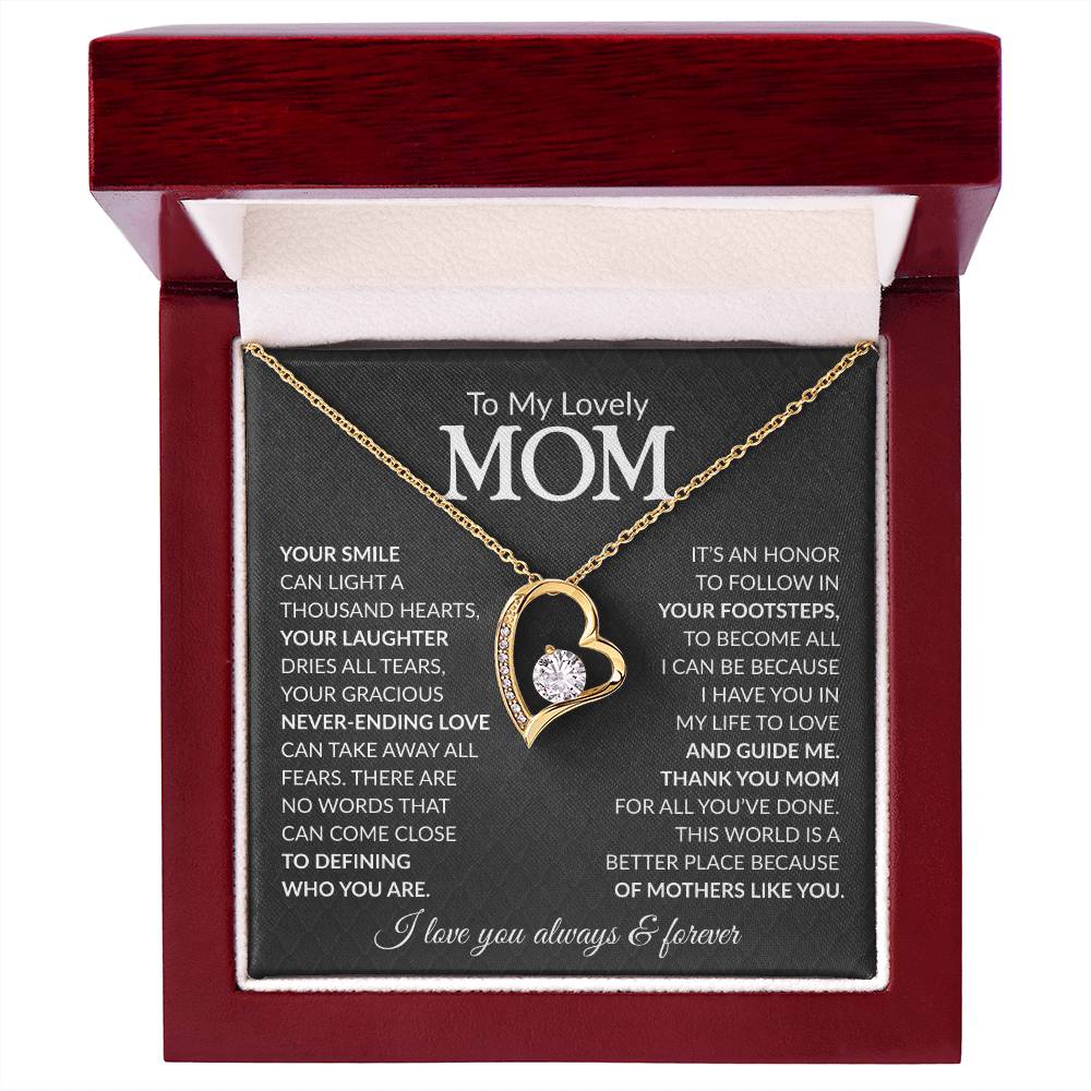 To My Mom Heart Necklace Gift